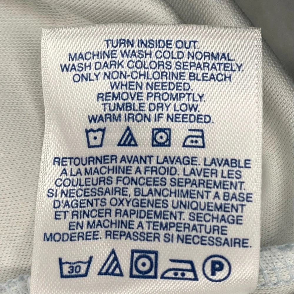 💥BOGO💥 Lands End Printed Polo. XL / P. Pretty pale blue bird print. Cotton - Picture 7 of 7